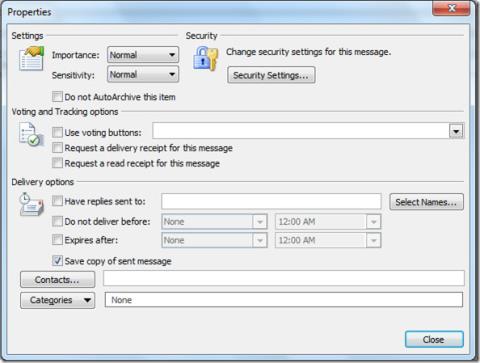 Outlook 2010: Configurați data de expirare pentru mesajele de e-mail