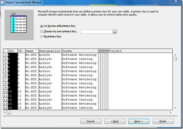 Access 2010: Importar planilha do Excel 2010