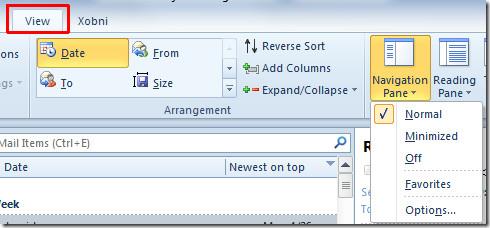 自訂 Outlook 2010 導覽窗格