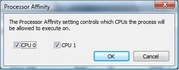 Windows 7、Vista、XP でアプリケーションにプロセッサ アフィニティを設定する方法