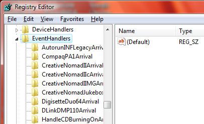 Windows 7/Vista/XPのオプションリストから自動再生ハンドラーを削除する