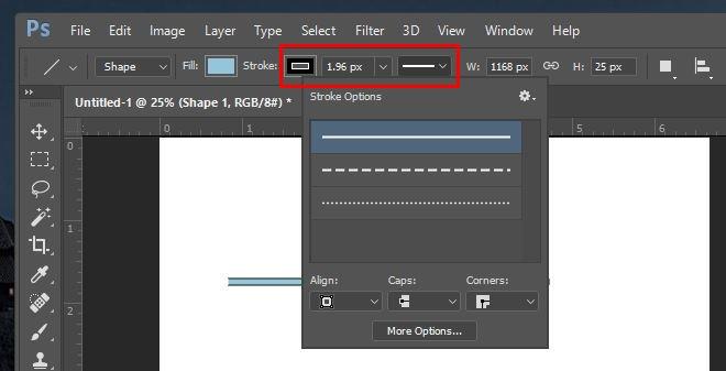 Photoshopでシェイプやパスにダッシュや点線のストロークを追加する方法