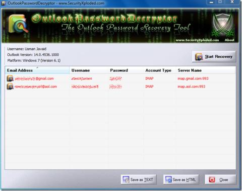 Récupérer les mots de passe Outlook avec OutlookPasswordDecrypter