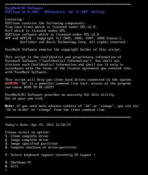 OSFClone Adalah Alat Pengklonan Cakera Boot Sendiri Yang Mengklon Imej Cakera Mentah
