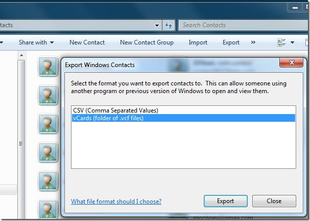 Windows 7：將 Windows 聯絡人轉換/匯出為 VCF 和 CSV 檔案格式