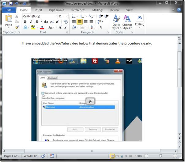 Cómo incrustar vídeos de YouTube en Word 2010
