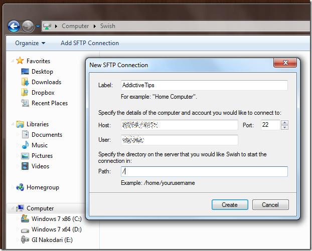 Windows エクスプローラーで SSH / SFTP 経由のネットワークの場所をマップする