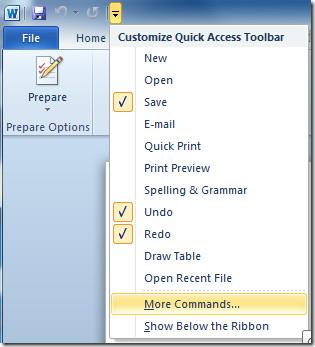 Word 2010 文書に Excel スプレッドシートを追加して埋め込む