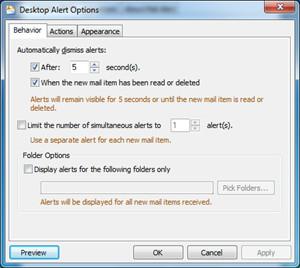 電子郵件提醒：Outlook 2010 的電子郵件通知