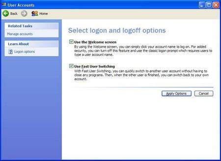Cómo habilitar o deshabilitar el cambio rápido de usuario en Windows 7, Vista y XP