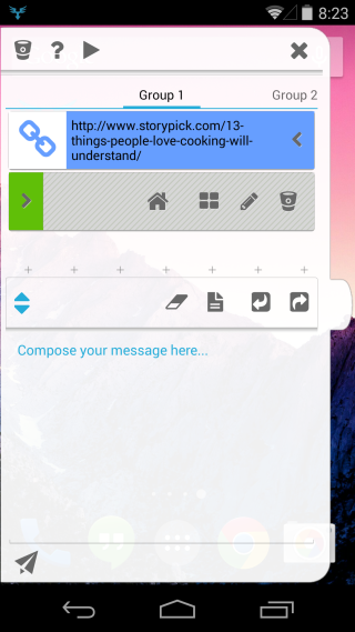 StuffMerge: собирайте и упорядочивайте текст из буфера обмена в одно сообщение [Android]