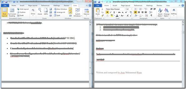 Microsoft Word 2010: ดูเอกสารสองฉบับแบบเคียงข้างกัน