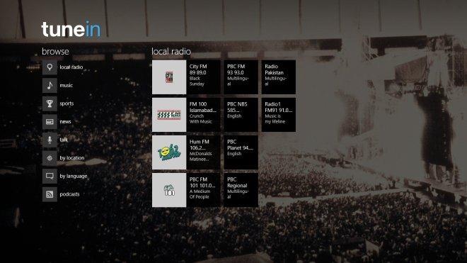 TuneIn RadioでWindows 8でお気に入りのラジオ局を聴く
