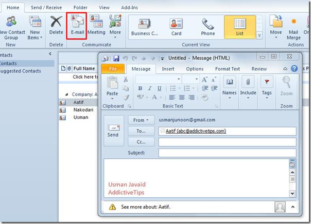 Outlook 2010 通訊錄聯絡人使用者指南