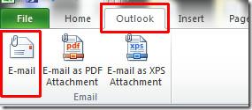 Cómo añadir la herramienta de correo electrónico de Outlook a Excel 2010
