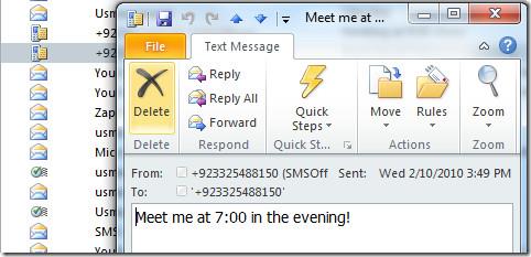 Outlook 2010：對簡訊 (SMS) 應用規則