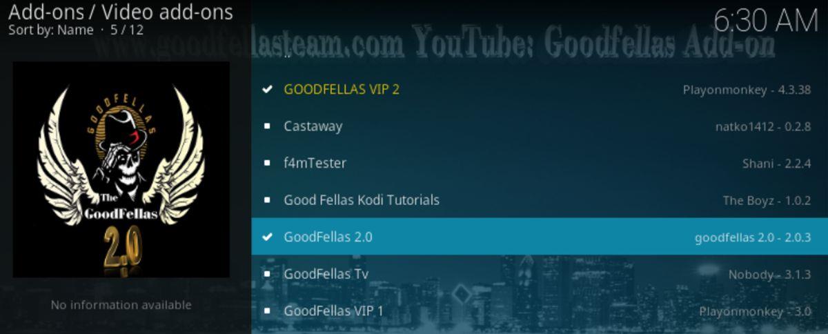 KodiのGoodfellas 2.0アドオン：簡単なインストールと使い方