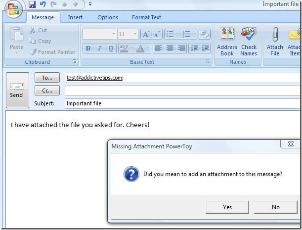 メールを送信する前に Outlook の添付ファイルを確認する
