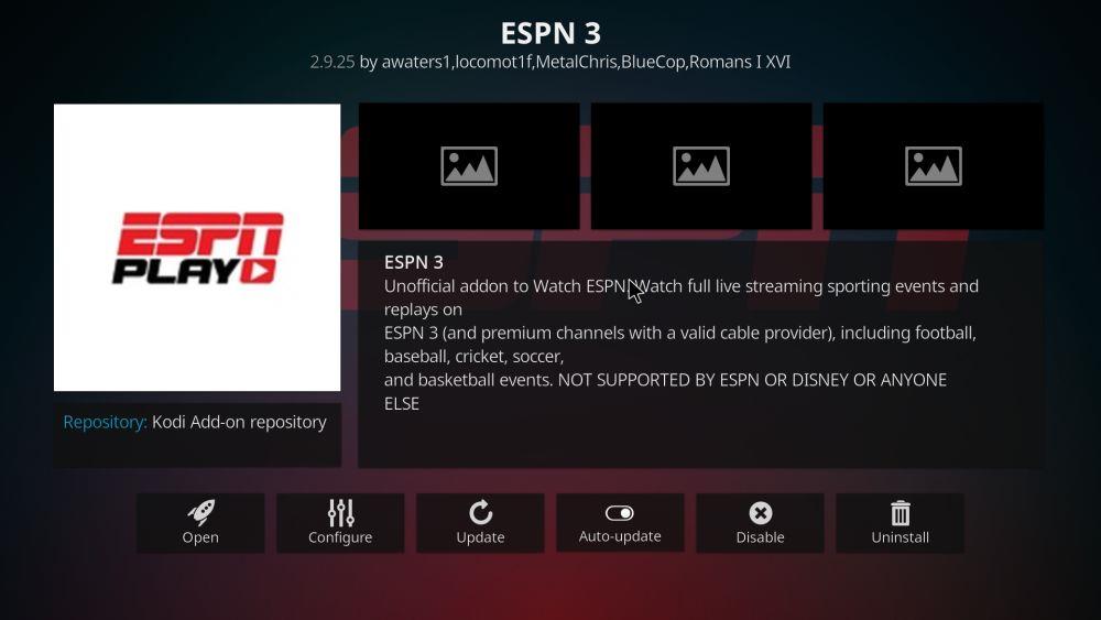Installa il componente aggiuntivo ESPN 3 per Kodi: guarda gli sport in diretta con ESPN 3