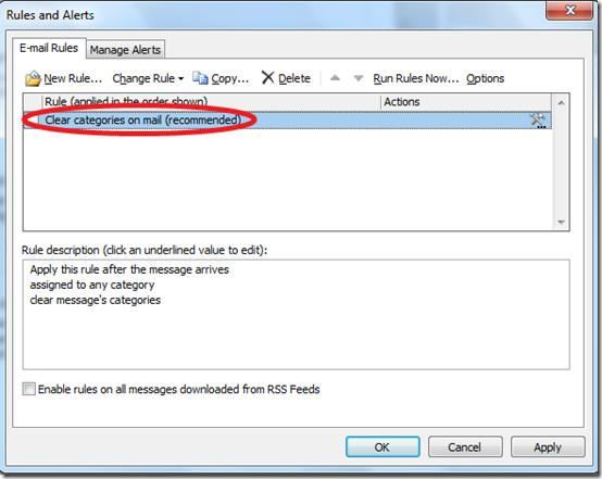 Outlook 2010: เก็บหมวดหมู่อีเมลของผู้ส่ง