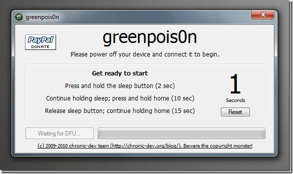 Greenpois0n の iPod Touch 2G iOS 4.1 MC および MB モデル向け Jailbreak