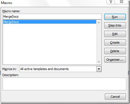 Mesclar vários documentos do Word 2010