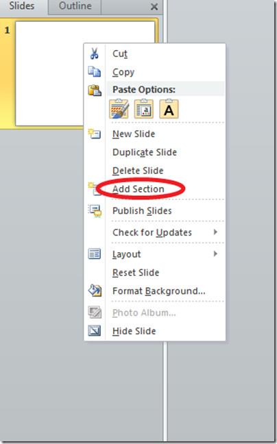 Organiseer uw presentatie met secties in PowerPoint 2010