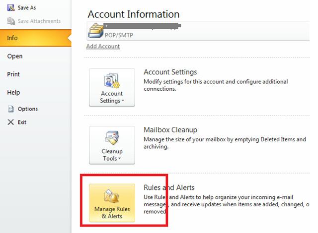 Outlook 2010: เก็บหมวดหมู่อีเมลของผู้ส่ง