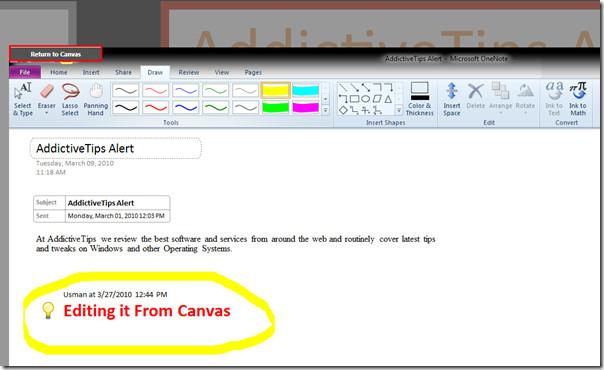 OneNote 2007 和 2010 的 Canvas 插件