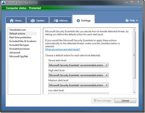 Test de Microsoft Security Essentials (avec captures d'écran)