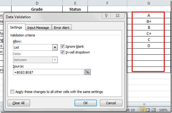Excel 2010: Lista de Validação de Dados