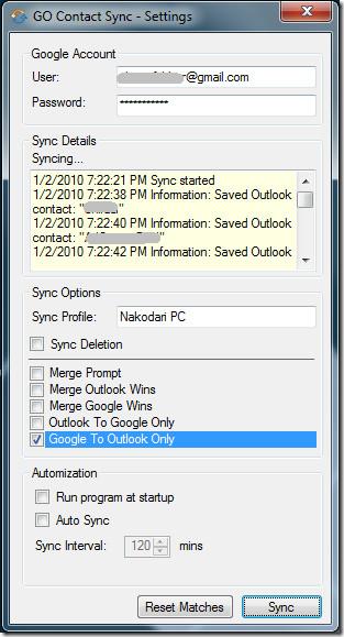 同步 Outlook 2010 與 Google 聯絡人