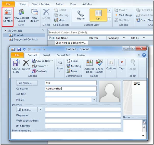 Outlook 2010 通訊錄聯絡人使用者指南