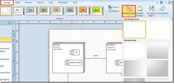 Visio 2010 の図に透かしを作成して追加する