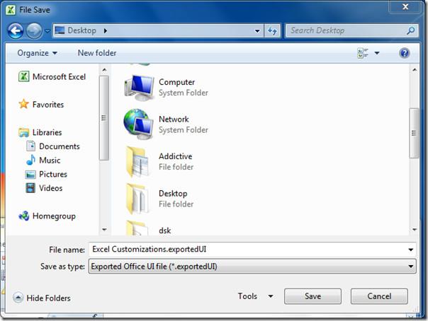 리본 및 빠른 실행 도구 모음 설정 내보내기/가져오기[Office 2010]