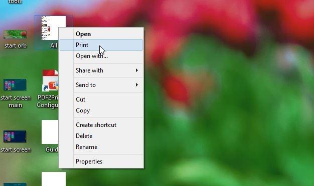 PDF2Printer: Windows 8의 PDF 컨텍스트 메뉴에 인쇄 옵션 추가
