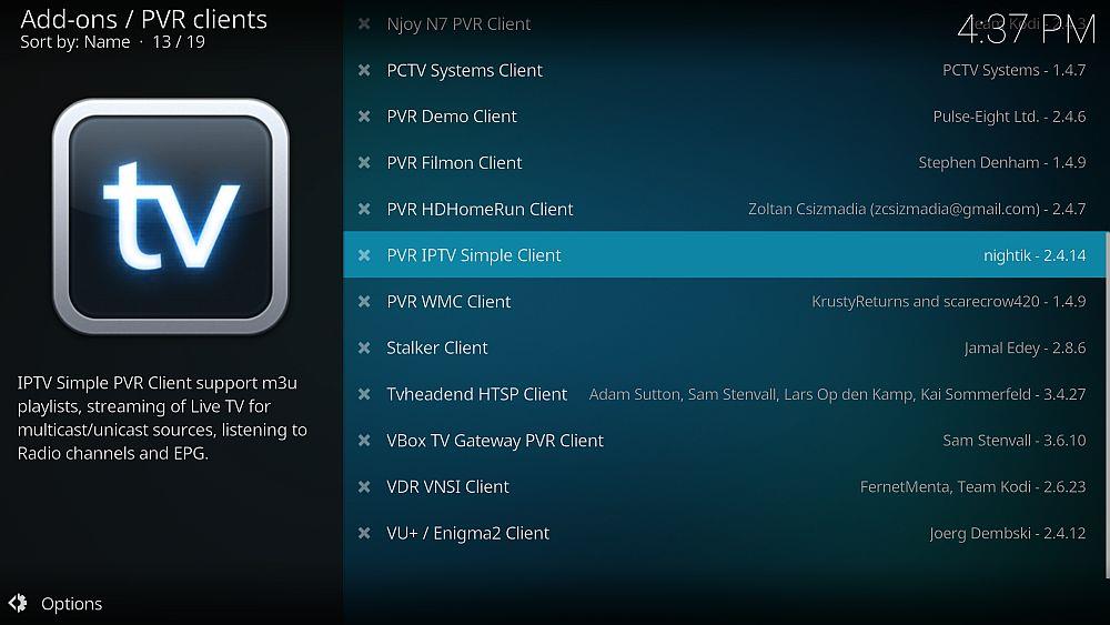Comment configurer un client simple PVR IPTV sur Kodi Comment configurer un client simple PVR IPTV sur Kodi