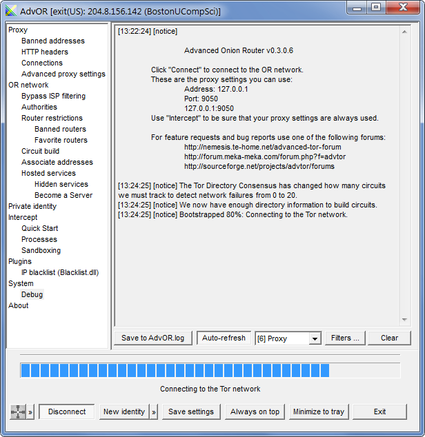 Advanced Onion Router: een client voor het TOR-netwerk om proxy in te schakelen Advanced Onion Router: een client voor het TOR-netwerk om proxy in te schakelen