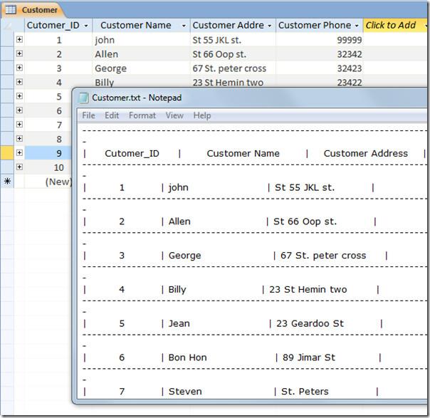 在 Access 2010 中將表格匯出為純文字