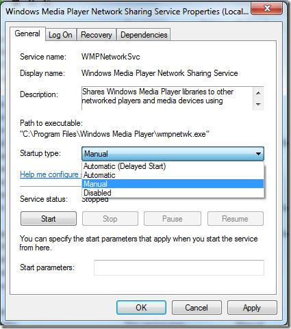 在Windows 7中修復wmpnetwk.exe