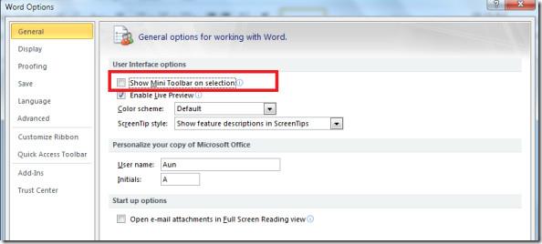 So deaktivieren Sie die Mini-Symbolleiste in Microsoft Word 2010 So deaktivieren Sie die Mini-Symbolleiste in Microsoft Word 2010
