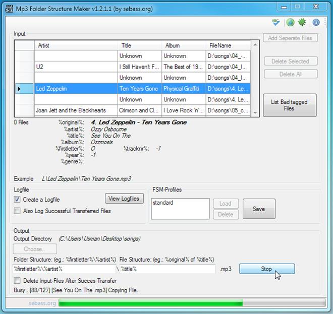 MP3 폴더 구조 생성기는 메타 태그를 사용하여 음악 트랙을 구성합니다.