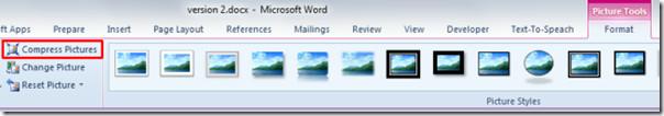 Compactar imagem em documento do Word 2010