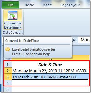 Excel 日期和時間轉換器
