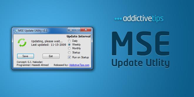 Utilitaire de mise à jour MSE [Applications WebTech360Tips]