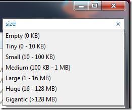 Windows 7: 日付とサイズでファイルを検索する