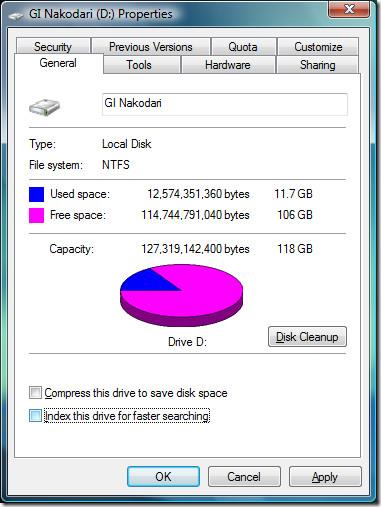 Jak wyłączyć indeksowanie dysku lokalnego w systemie Windows 7 / Vista / XP Jak wyłączyć indeksowanie dysku lokalnego w systemie Windows 7 / Vista / XP