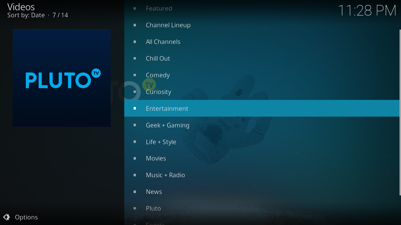 Module complémentaire Pluto.tv pour Kodi : installation et visite guidée Module complémentaire Pluto.tv pour Kodi : installation et visite guidée