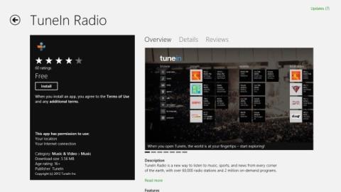 TuneIn RadioでWindows 8でお気に入りのラジオ局を聴く