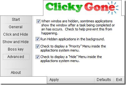 Taskleistenregisterkarten und Fenster mit Clicky Gone ausblenden